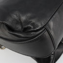 CELINE Chain Shoulder Bag Leather Black Silver Auth 187041SAV-18