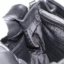 CELINE Chain Shoulder Bag Leather Black Silver Auth 187041SAV-23