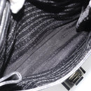 CELINE Chain Shoulder Bag Leather Black Silver Auth 187041SAV-28