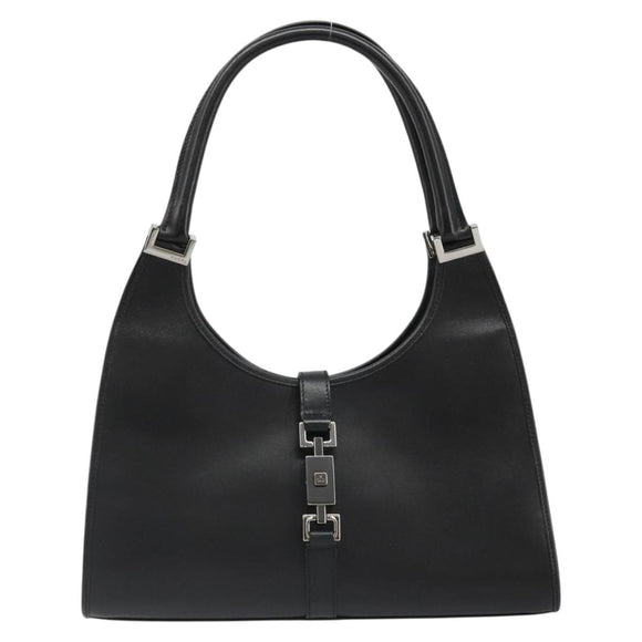 GUCCI Jackie Shoulder Bag Leather Black Silver 002 1067 Auth 187042SAV