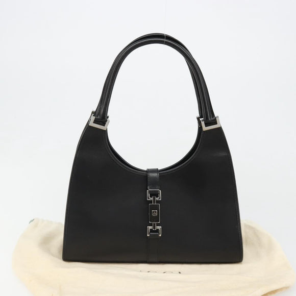 GUCCI Jackie Shoulder Bag Leather Black Silver 002 1067 Auth 187042SAV