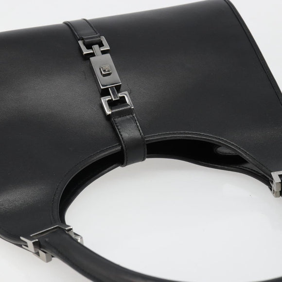 GUCCI Jackie Shoulder Bag Leather Black Silver 002 1067 Auth 187042SAV