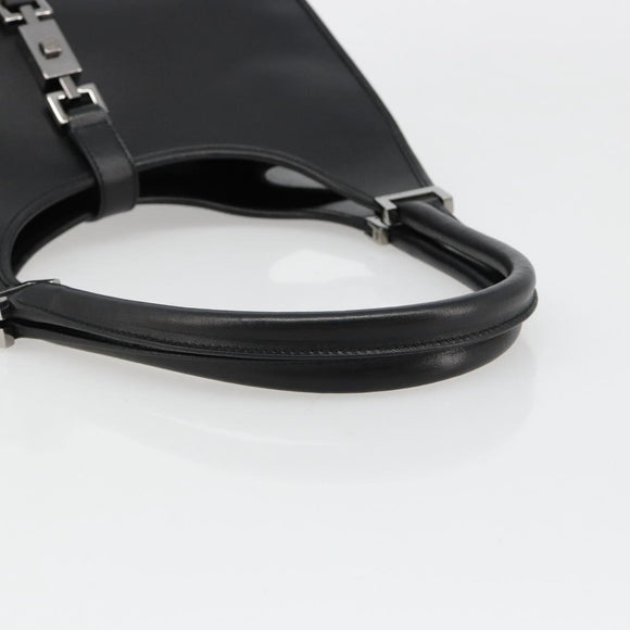 GUCCI Jackie Shoulder Bag Leather Black Silver 002 1067 Auth 187042SAV