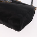 Miu Miu Hand Bag Satin Black Gold Auth 187043A-15