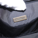 Miu Miu Hand Bag Satin Black Gold Auth 187043A-19