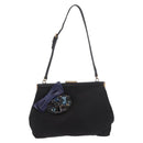 Miu Miu Hand Bag Satin Black Gold Auth 187043A-13