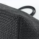 BOTTEGA VENETA INTRECCIATO Cabas MM Hand Bag Leather Black Auth 187044SAV-15