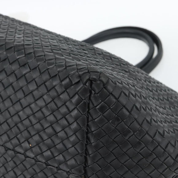BOTTEGA VENETA INTRECCIATO Cabas MM Hand Bag Leather Black Auth 187044SAV