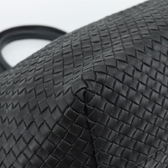 BOTTEGA VENETA INTRECCIATO Cabas MM Hand Bag Leather Black Auth 187044SAV