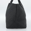 BOTTEGA VENETA INTRECCIATO Cabas MM Hand Bag Leather Black Auth 187044SAV-3