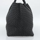 BOTTEGA VENETA INTRECCIATO Cabas MM Hand Bag Leather Black Auth 187044SAV-4