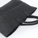 BOTTEGA VENETA INTRECCIATO Cabas MM Hand Bag Leather Black Auth 187044SAV-6