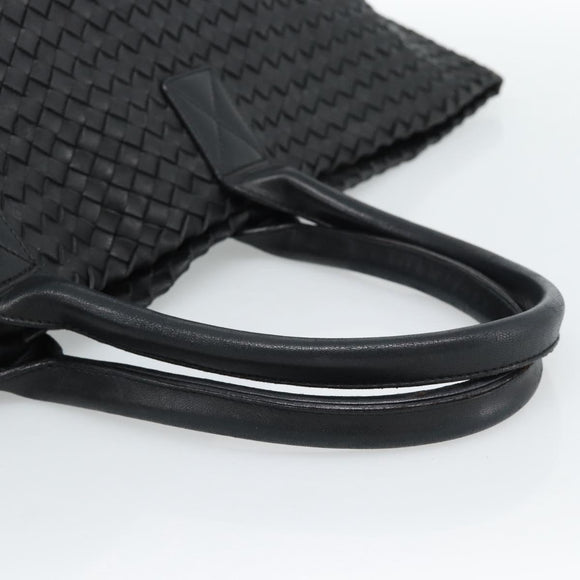 BOTTEGA VENETA INTRECCIATO Cabas MM Hand Bag Leather Black Auth 187044SAV