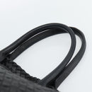 BOTTEGA VENETA INTRECCIATO Cabas MM Hand Bag Leather Black Auth 187044SAV-8