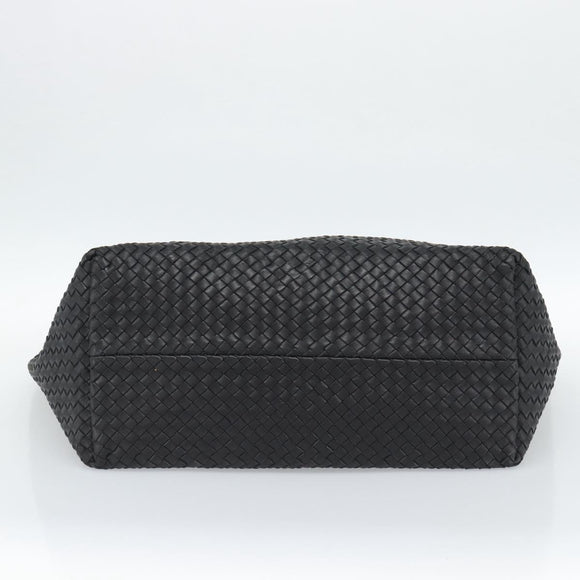 BOTTEGA VENETA INTRECCIATO Cabas MM Hand Bag Leather Black Auth 187044SAV