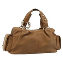 BVLGARI Tote Bag Leather Brown Gold Auth 187045-1
