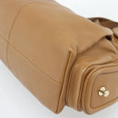BVLGARI Tote Bag Leather Brown Gold Auth 187045-12