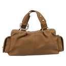 BVLGARI Tote Bag Leather Brown Gold Auth 187045-2