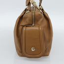 BVLGARI Tote Bag Leather Brown Gold Auth 187045-4