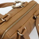 BVLGARI Tote Bag Leather Brown Gold Auth 187045-6