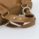 BVLGARI Tote Bag Leather Brown Gold Auth 187045-7