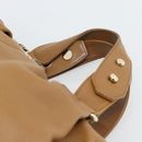 BVLGARI Tote Bag Leather Brown Gold Auth 187045-8