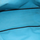 GOYARD Herringbone Saint Louis PM Tote Bag PVC Turquoise Blue Silver Auth 187046-14