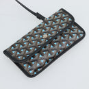 GOYARD Herringbone Saint Louis PM Tote Bag PVC Turquoise Blue Silver Auth 187046-17