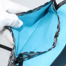 GOYARD Herringbone Saint Louis PM Tote Bag PVC Turquoise Blue Silver Auth 187046-19