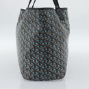 GOYARD Herringbone Saint Louis PM Tote Bag PVC Turquoise Blue Silver Auth 187046-4