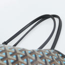 GOYARD Herringbone Saint Louis PM Tote Bag PVC Turquoise Blue Silver Auth 187046-8