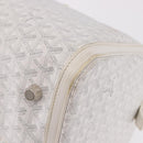 GOYARD Herringbone Boeing 55 Boston Bag PVC White Silver Auth 187047A-10