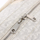 GOYARD Herringbone Boeing 55 Boston Bag PVC White Silver Auth 187047A-17