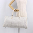 GOYARD Herringbone Boeing 55 Boston Bag PVC White Silver Auth 187047A-24