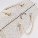 GOYARD Herringbone Boeing 55 Boston Bag PVC White Silver Auth 187047A-7