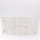 GOYARD Herringbone Boeing 55 Boston Bag PVC White Silver Auth 187047A-5