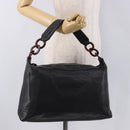 CHANEL Chain Shoulder Bag Caviar Skin Black Gold CC Auth 187048SAV-22