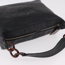 CHANEL Chain Shoulder Bag Caviar Skin Black Gold CC Auth 187048SAV-6