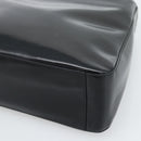 PRADA Schoudertas Leer Zwart Zilver Auth 187050A-10