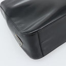 PRADA Schoudertas Leer Zwart Zilver Auth 187050A-15