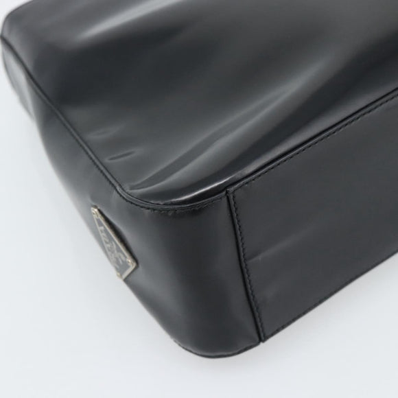 PRADA Schoudertas Leer Zwart Zilver Auth 187050A