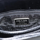 PRADA Schoudertas Leer Zwart Zilver Auth 187050A-19