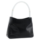 PRADA Schoudertas Leer Zwart Zilver Auth 187050A-1