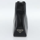 PRADA Schoudertas Leer Zwart Zilver Auth 187050A-3
