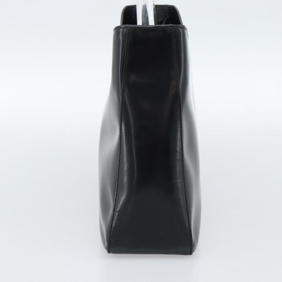 PRADA Schoudertas Leer Zwart Zilver Auth 187050A