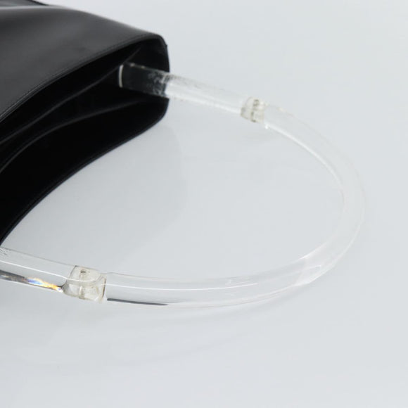 PRADA Schoudertas Leer Zwart Zilver Auth 187050A