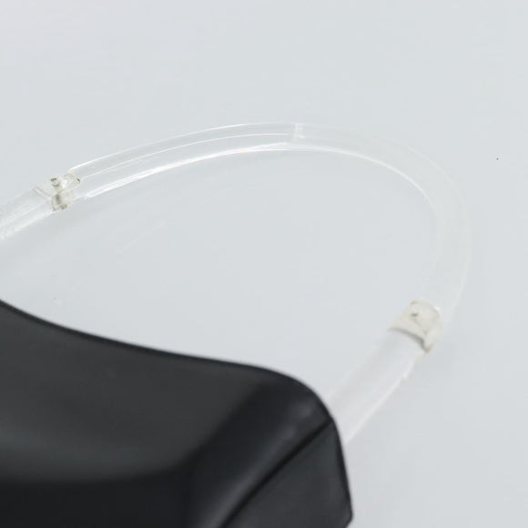 PRADA Schoudertas Leer Zwart Zilver Auth 187050A
