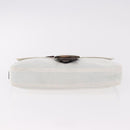 FENDI Mamma Baguette Shoulder Bag Mesh White Silver Auth 187051SAM-6