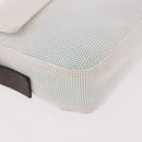 FENDI Mamma Baguette Shoulder Bag Mesh White Silver Auth 187051SAM-15