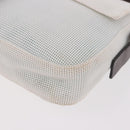 FENDI Mamma Baguette Shoulder Bag Mesh White Silver Auth 187051SAM-16
